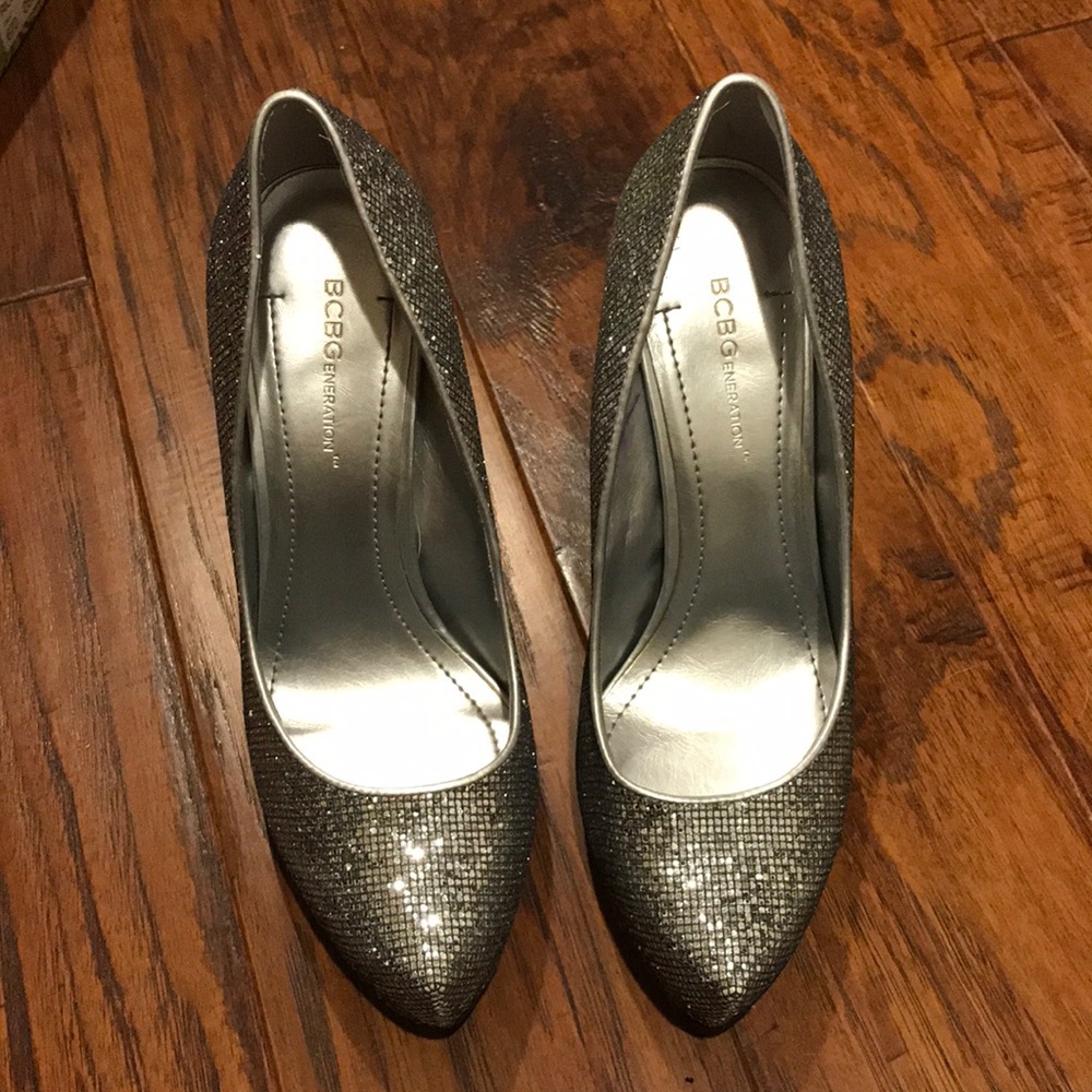 BCBGeneration Silver Heels
